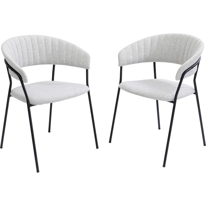 Armrest Belle 2'li Gri Sandalye