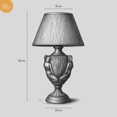 Ravel Çok Renkli Gövde Hasır Sarı Başlık Dekoratif Abajur