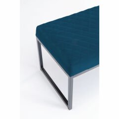 Petrol Rengi Kadife Metal Bench
