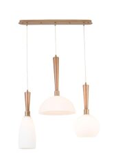 3 Başlıklı Ahşap Detay Sarkıt Avize