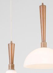 3 Başlıklı Ahşap Detay Sarkıt Avize