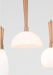 3 Başlıklı Ahşap Detay Sarkıt Avize