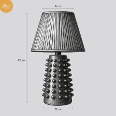 Davin Siyah Gövde Hasır Sarı Başlık Dekoratif Abajur