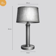 Dune Eskitme Gold Gövde Krem Başlık Dekoratif Abajur