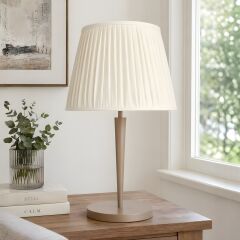 Kael Bej Gövde Krem Başlık Dekoratif Abajur