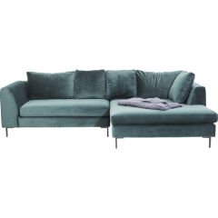 Gianni Velvet Koyu Yeşil Siyah Sağ Köşe Koltuk