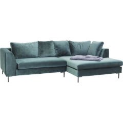 Gianni Velvet Koyu Yeşil Siyah Sağ Köşe Koltuk