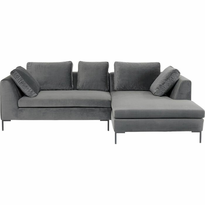 Gianni Small Velvet Grey Right Köşe Kanepe