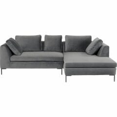 Gianni Small Velvet Grey Right Köşe Kanepe