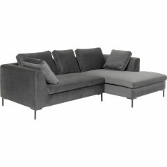Gianni Small Velvet Grey Right Köşe Kanepe