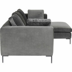 Gianni Small Velvet Grey Right Köşe Kanepe