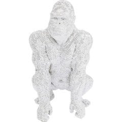 Shiny Gorilla Silver Dekoratif Obje 80cm