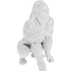 Shiny Gorilla Silver Dekoratif Obje 80cm