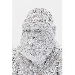 Shiny Gorilla Silver Dekoratif Obje 80cm