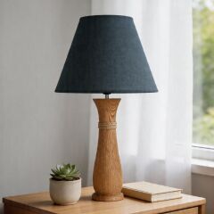 Levan Kahverengi Gövde Antrasit Başlık Dekoratif Abajur