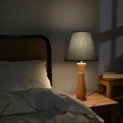 Levan Kahverengi Gövde Antrasit Başlık Dekoratif Abajur