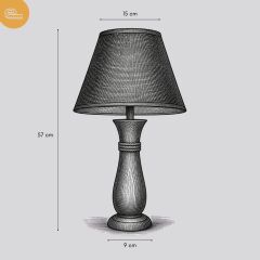 Levan Kahverengi Gövde Antrasit Başlık Dekoratif Abajur