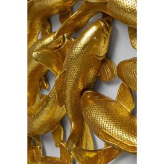School of Koi Gold Duvar Objesi 160cm