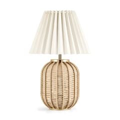 Dore Bej Gövde Krem Başlık Dekoratif Abajur