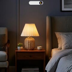 Dore Bej Gövde Krem Başlık Dekoratif Abajur