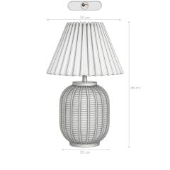 Dore Bej Gövde Krem Başlık Dekoratif Abajur