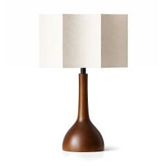 Ventor Kahverengi Gövde Krem Başlık Dekoratif Abajur