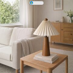 Elara Kahverengi Gövde Krem Başlık Dekoratif Abajur