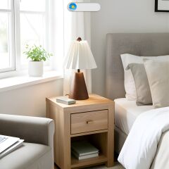 Rossa Kahverengi Gövde Krem Başlık Dekoratif Abajur