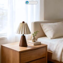 Rossa Kahverengi Gövde Krem Başlık Dekoratif Abajur