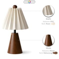 Rossa Kahverengi Gövde Krem Başlık Dekoratif Abajur