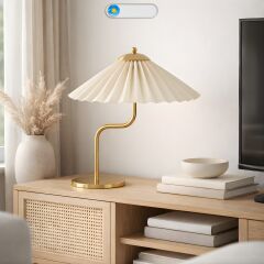 Avelis Gold Gövde Krem Başlık Dekoratif Abajur