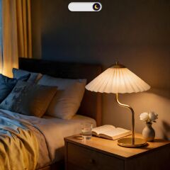 Avelis Gold Gövde Krem Başlık Dekoratif Abajur