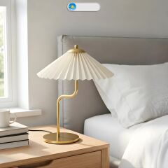 Avelis Gold Gövde Krem Başlık Dekoratif Abajur