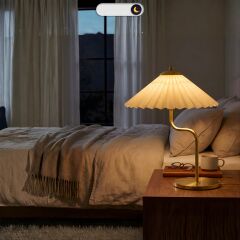 Avelis Gold Gövde Krem Başlık Dekoratif Abajur