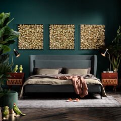 Gold Flower Çerçeveli Tablo