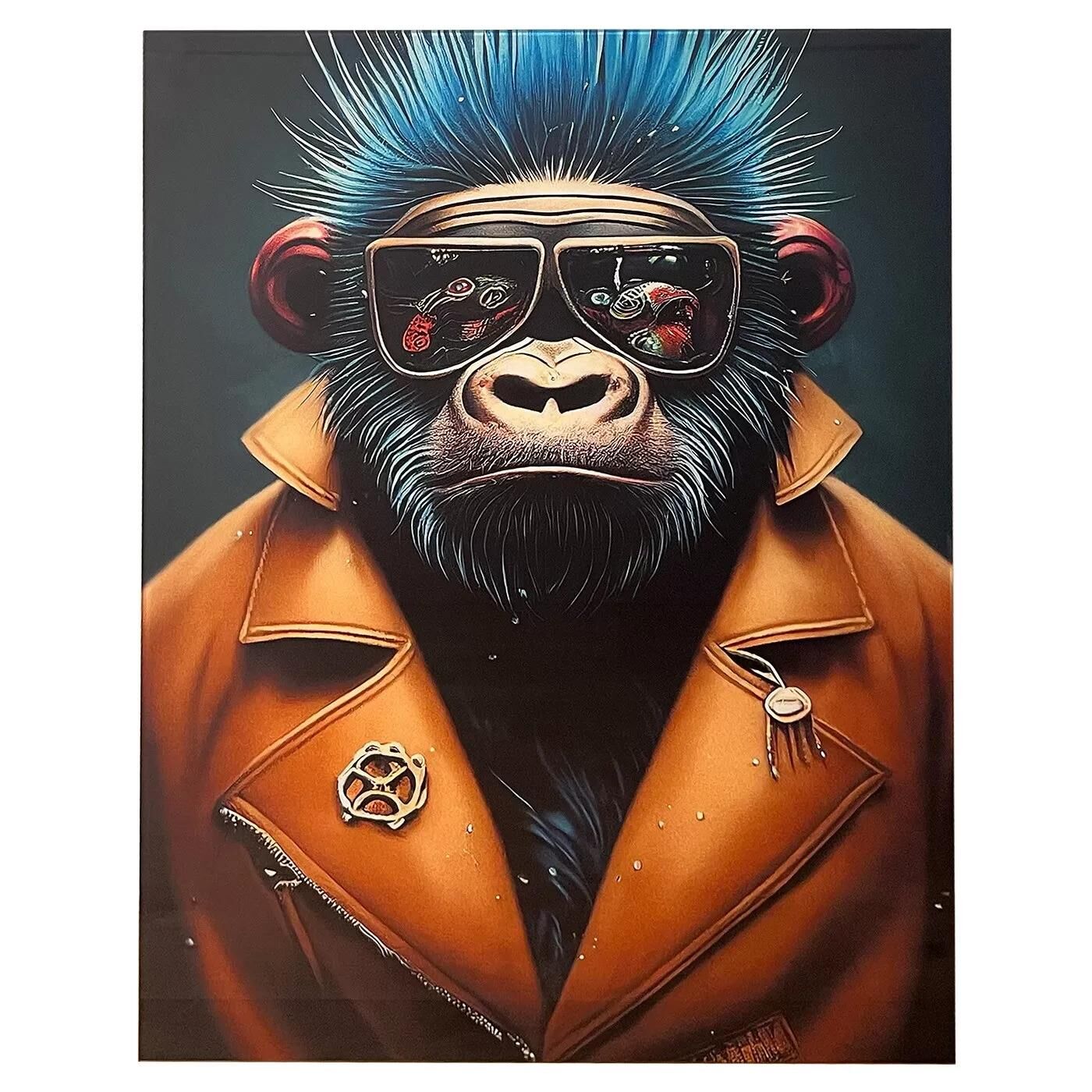 Glass Picture Punk Gorilla 60x80cm
