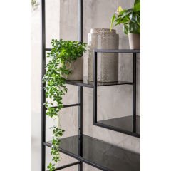 Loft Siyah Toz Boyalı Çelik Duvar Rafı