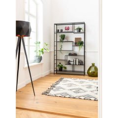 Loft Siyah Toz Boyalı Çelik Duvar Rafı