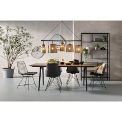 Loft Siyah Toz Boyalı Çelik Duvar Rafı