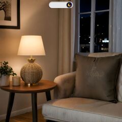 Vitar Bej Gövde Krem Başlık Dekoratif Rattan Abajur