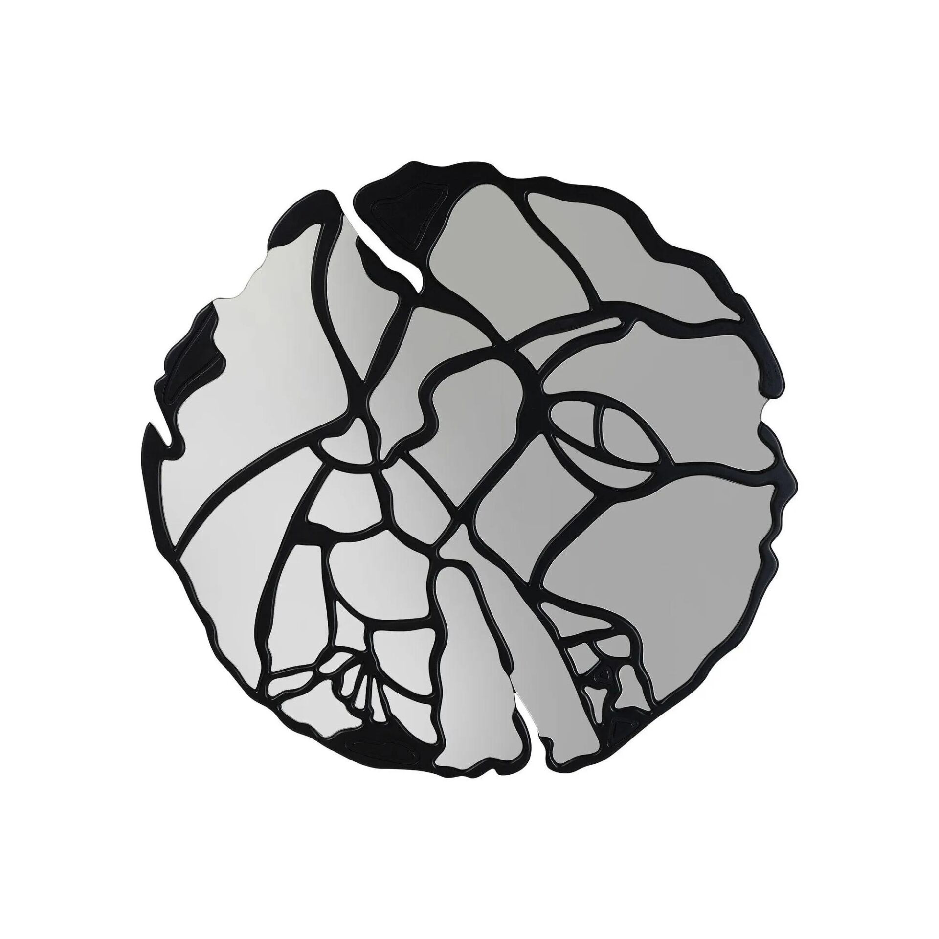 Wall Mirror Pieces Ø100cm Matt Black