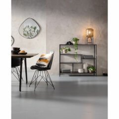 Loft Siyah Toz Boyalı Çelik Duvar Rafı