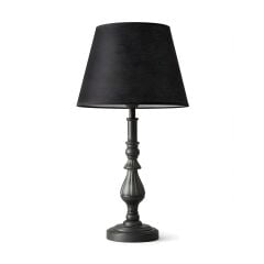 Olin Eskitme Gri Gövde Siyah Başlık Dekoratif  Abajur