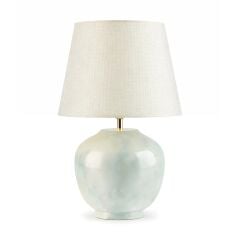 Noven Su Yeşili Gövde Krem Başlık Dekoratif Abajur