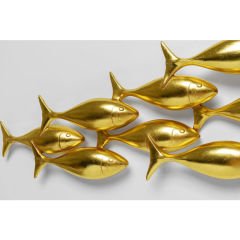 School of Tuna Gold Duvar Objesi