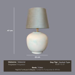 Velvet Soft Turkuaz Abajur