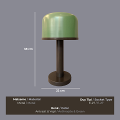 Olive Yeşil Masa Lambası