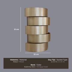 Vira Eskitme Gold Aplik