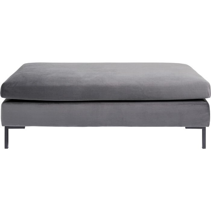 Stool Gianni Velvet Grey Black Tabure
