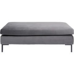 Stool Gianni Velvet Grey Black Tabure